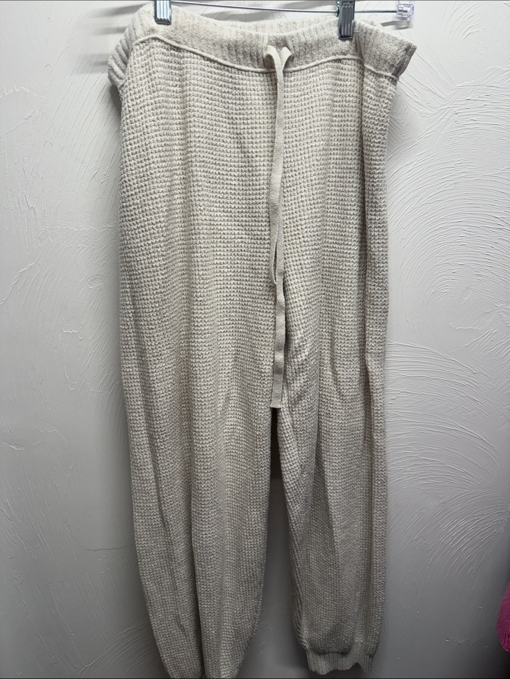 aerie Cream Knit Drawstring Joggers